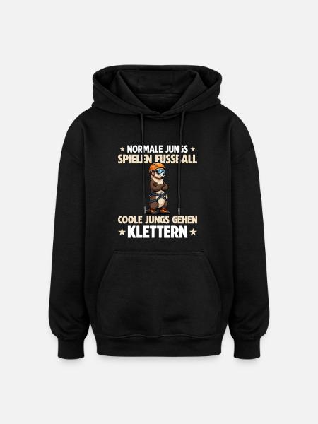 Klettern Jungs Lustiger Frettchen Kletterer - Oversized Unisex Hoodie - Schwarz