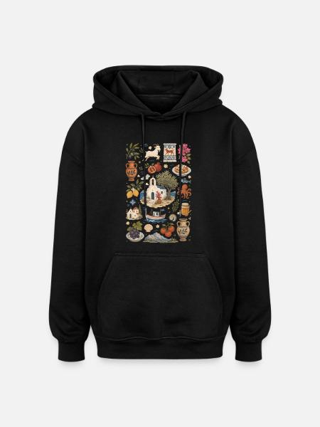 Kreta | Oliven, Meer & Inselkultur - Oversized Unisex Hoodie - Schwarz