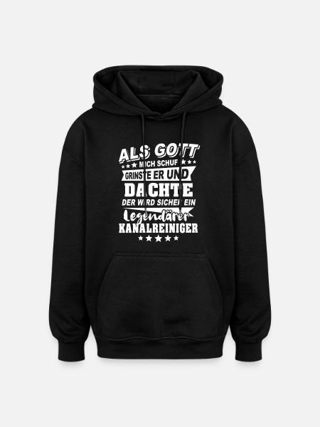Kanalreiniger - Oversized Unisex Hoodie - Schwarz