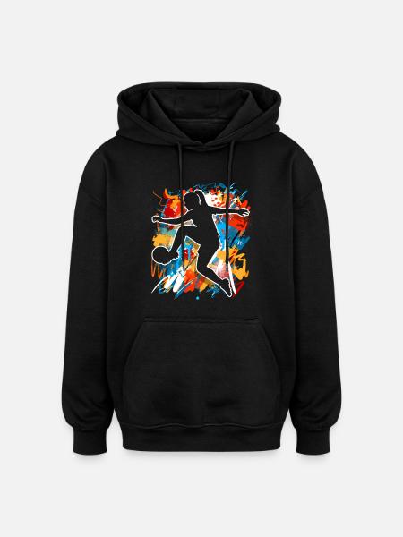 Frauen Fußball - Oversized Unisex Hoodie - Schwarz