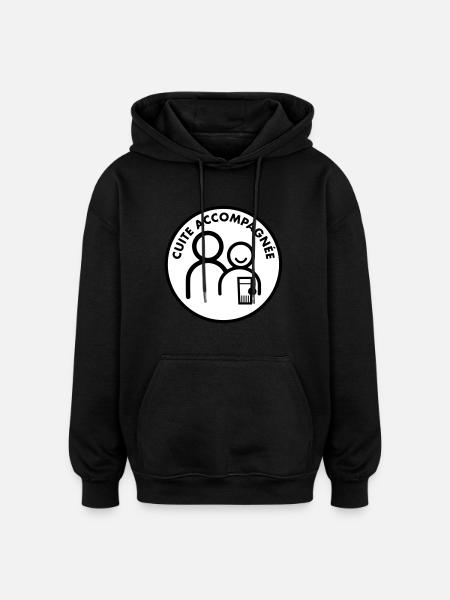 Cuite accompagnée (2c) - Sweat à capuche oversize unisexe - noir