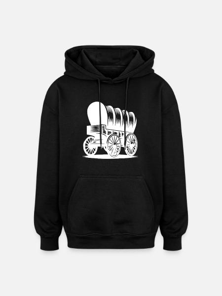 Planwagen für Pferde - Oversized Unisex Hoodie - Schwarz