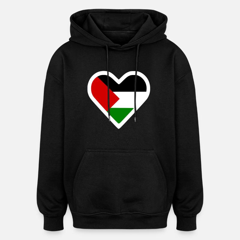 Free palestine herz - Oversized Unisex Hoodie - Schwarz