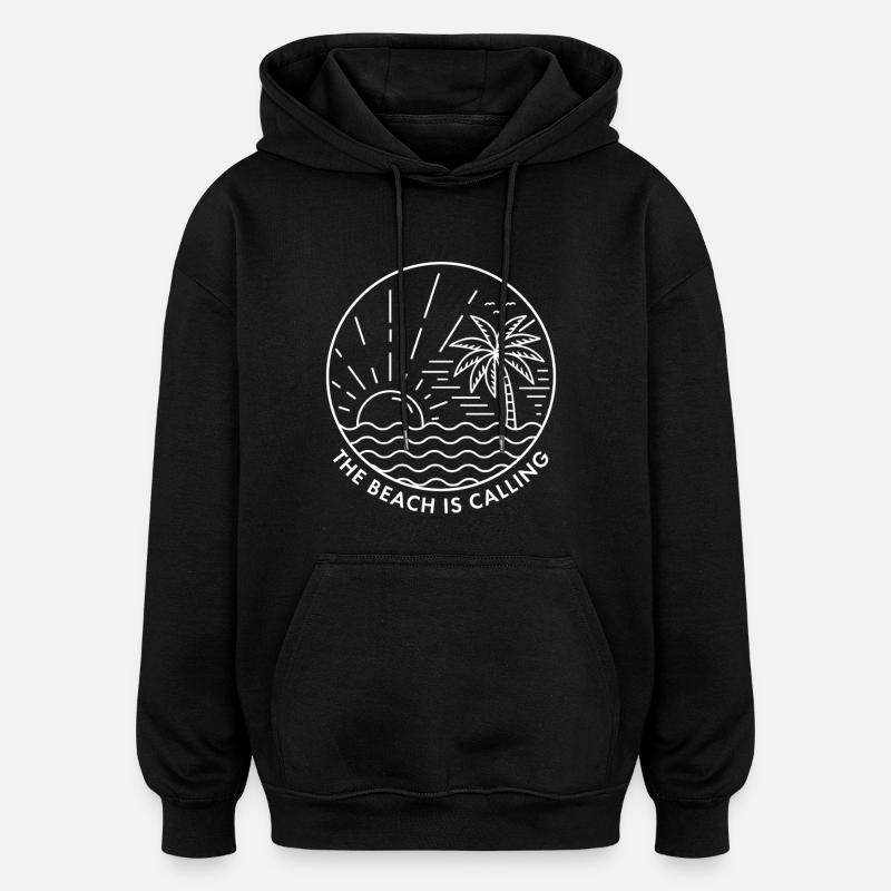 Der Strand ruft - Oversized Unisex Hoodie - Schwarz