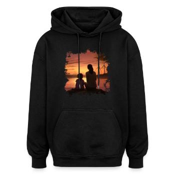 Mutter - Oversized Unisex Hoodie - Schwarz - Vorne - Noah (186cm)