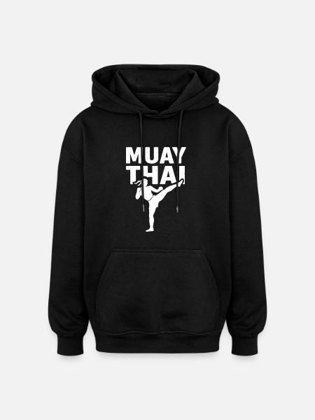 Muay Thai Fighter - Oversized Unisex Hoodie - black