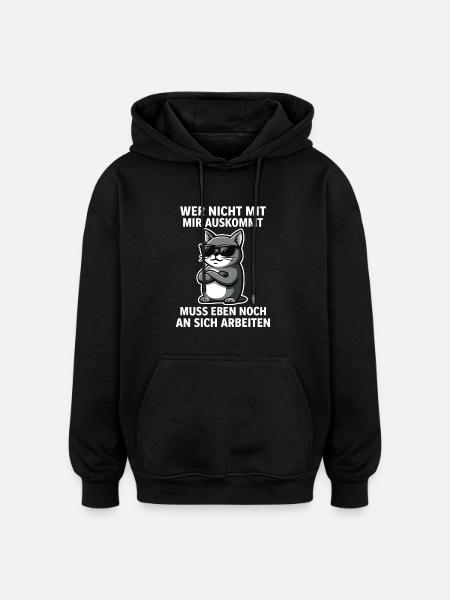 Cool Cat Saying - Oversized Unisex Hoodie - black