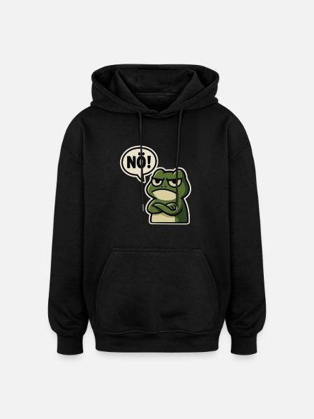 Nope Frog – Annoyed & Funny - Oversized Unisex Hoodie - black