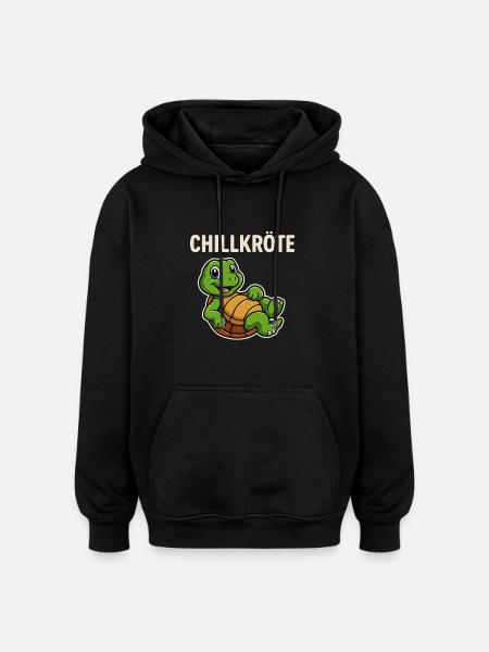 Chill Toad Turtle - Funny Turtle - Oversized Unisex Hoodie - black