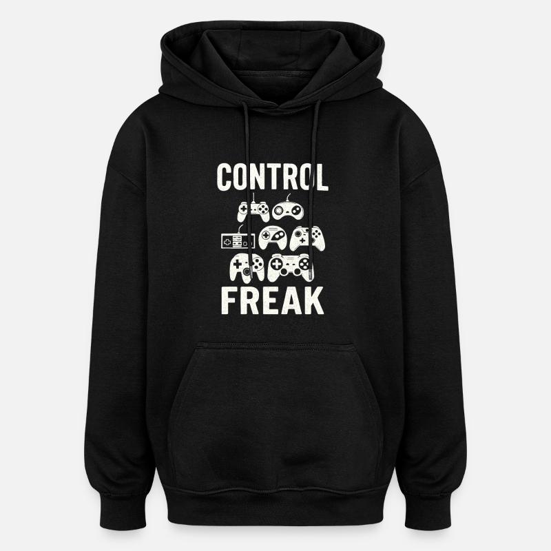 Manette Zocken Gaming Freak - Sweat à capuche oversize unisexe - noir