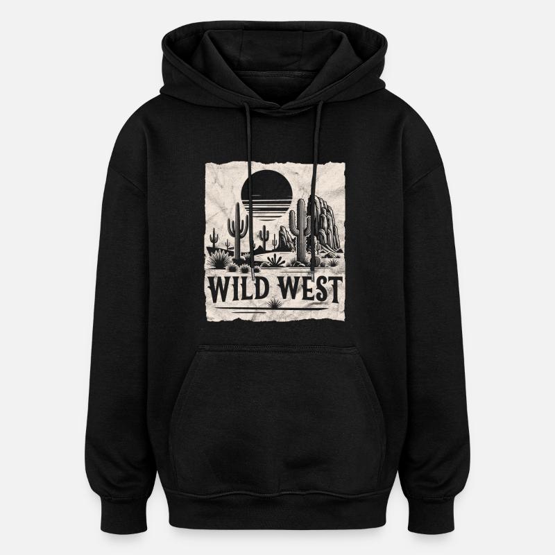 Wilder Westen - Oversized Unisex Hoodie - Schwarz