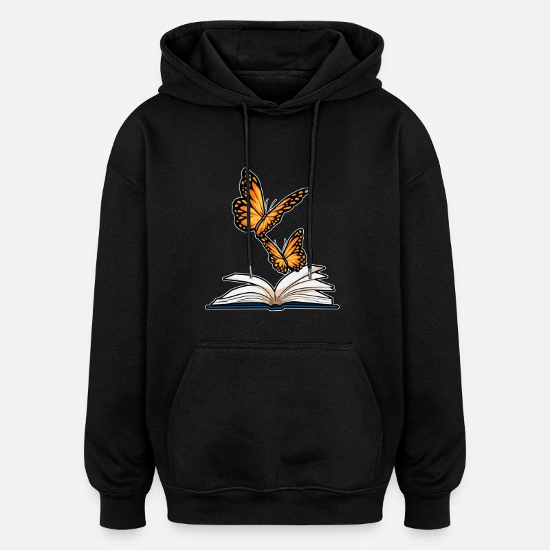 Butterfly Book - Oversized Unisex Hoodie - black