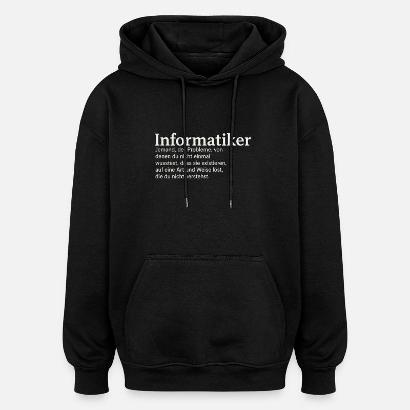 Informaticien définition drôle - Sweat à capuche oversize unisexe - noir