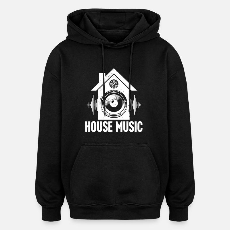 House - Oversized Unisex Hoodie - Schwarz