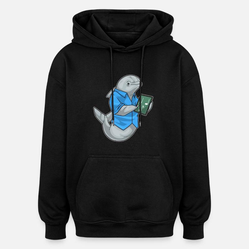 Partition Dolphin Music Teacher - Sweat à capuche oversize unisexe - noir