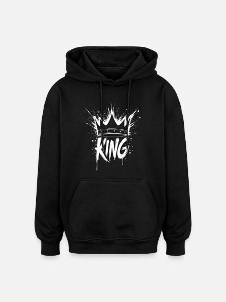 König Krone Splash King Crown - Oversized Unisex Hoodie - black