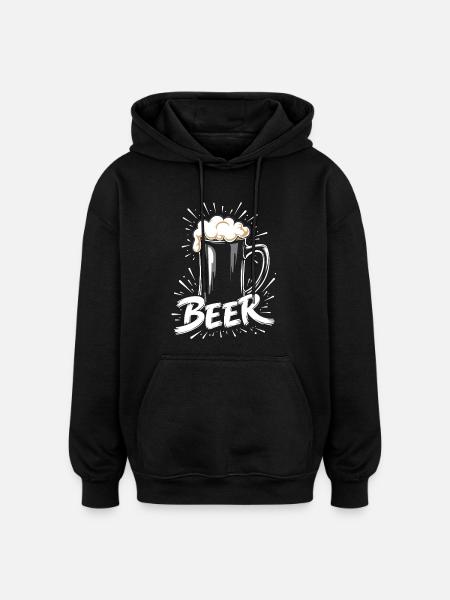 Beer Mug - Oversized Unisex Hoodie - black