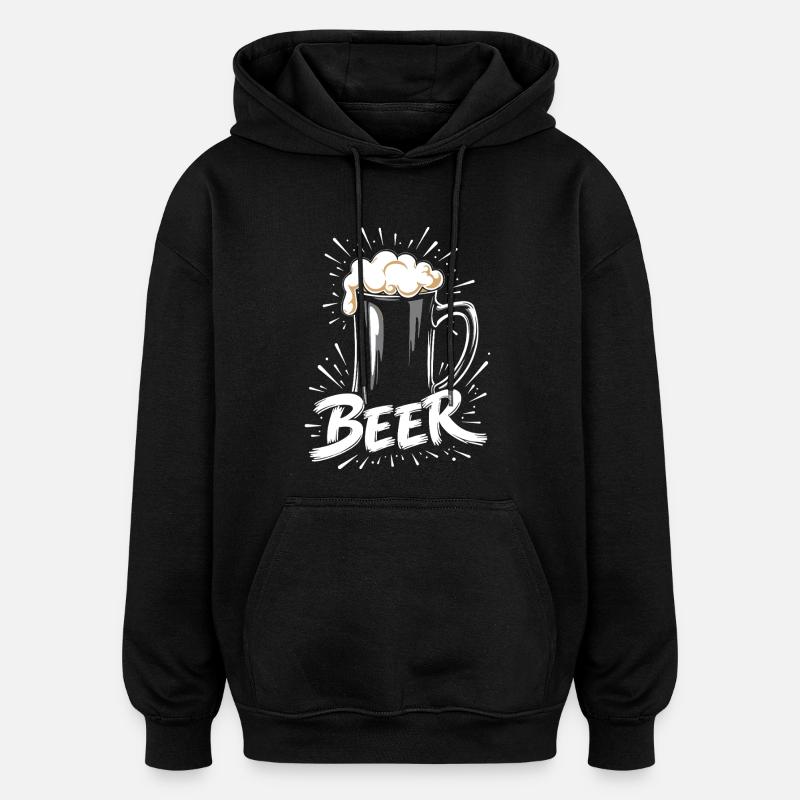 Bier Krug - Oversized Unisex Hoodie - Schwarz
