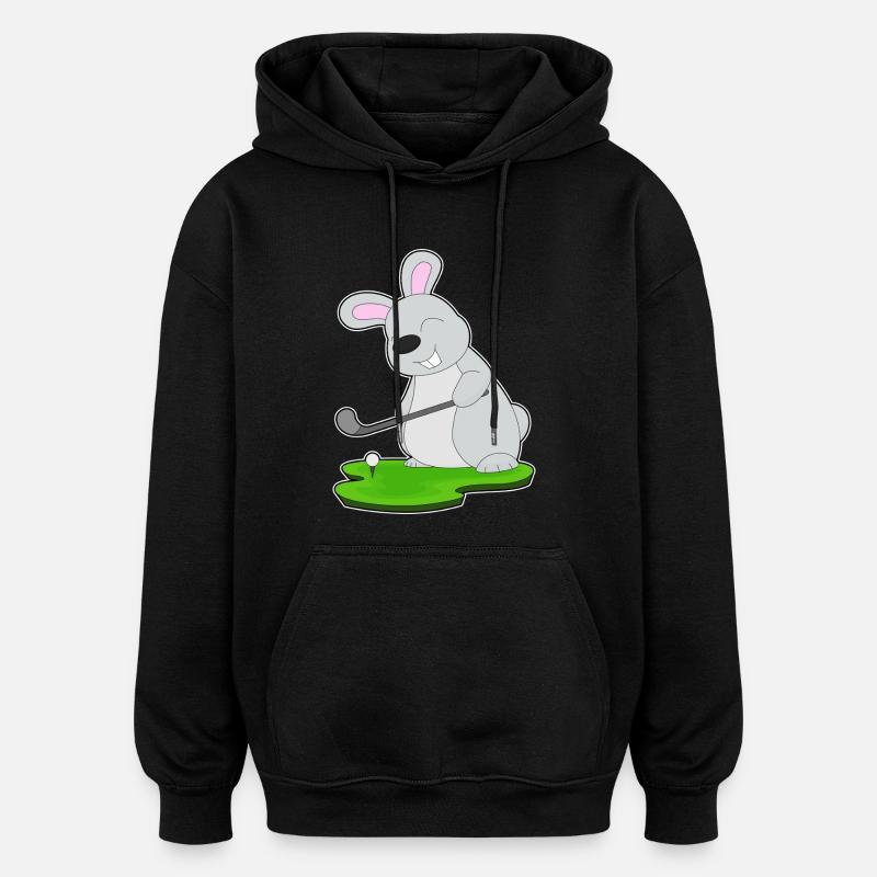 Rabbit Golf Golf Clubs - Oversized Unisex Hoodie - black