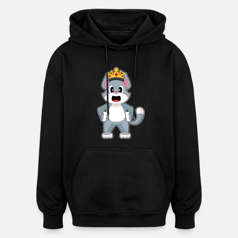 Couronne de chat - Sweat à capuche oversize unisexe - noir
