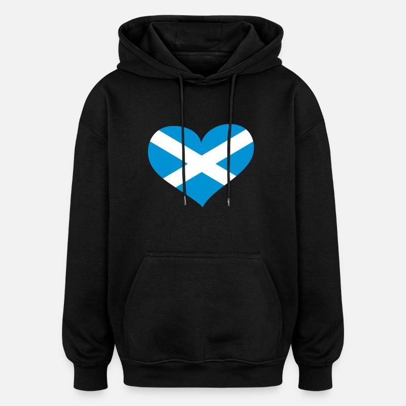 Schottland Herz; Heart Scotland - Sweat à capuche oversize unisexe - noir