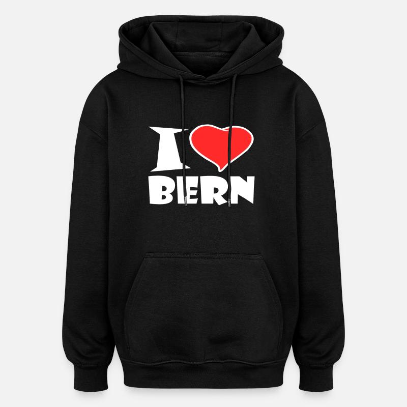 Berne - Sweat à capuche oversize unisexe - noir