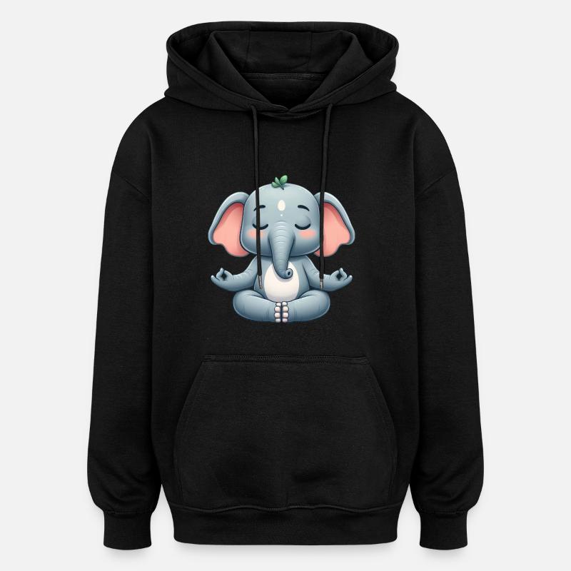 Relaxation bouddhiste Elephant Yoga - Sweat à capuche oversize unisexe - noir