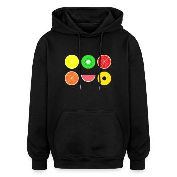 DIGITAL - FRUIT fruits numérique Hipster - Sweat à capuche oversize unisexe - noir - Devant - Noah (186cm)