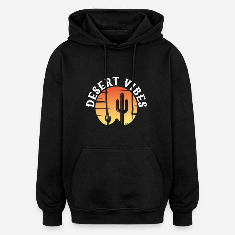 Ambiance du désert - Sweat à capuche oversize unisexe - noir