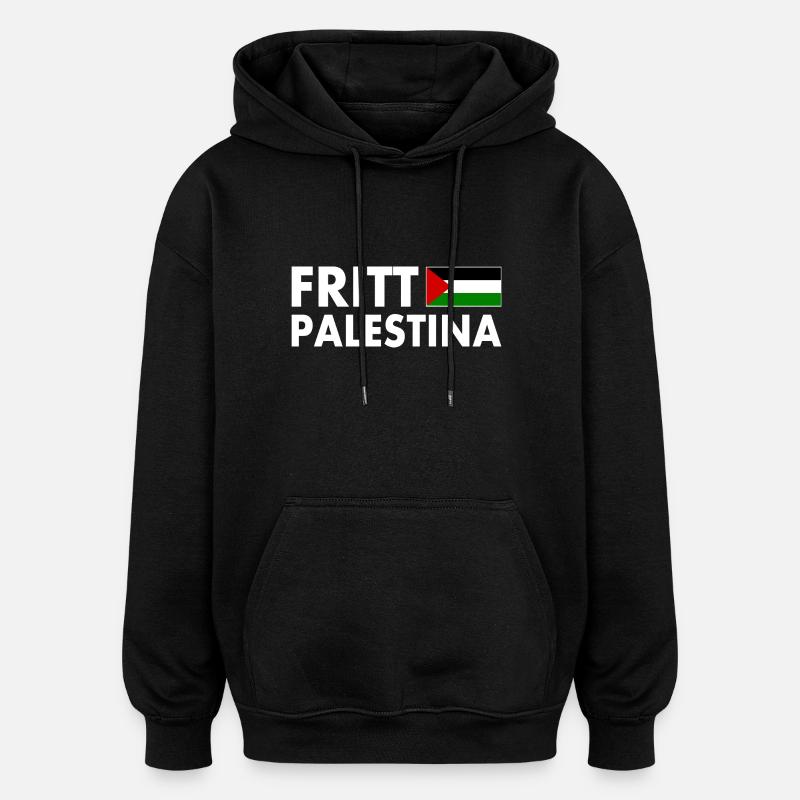 fritt palestina - Sweat à capuche oversize unisexe - noir