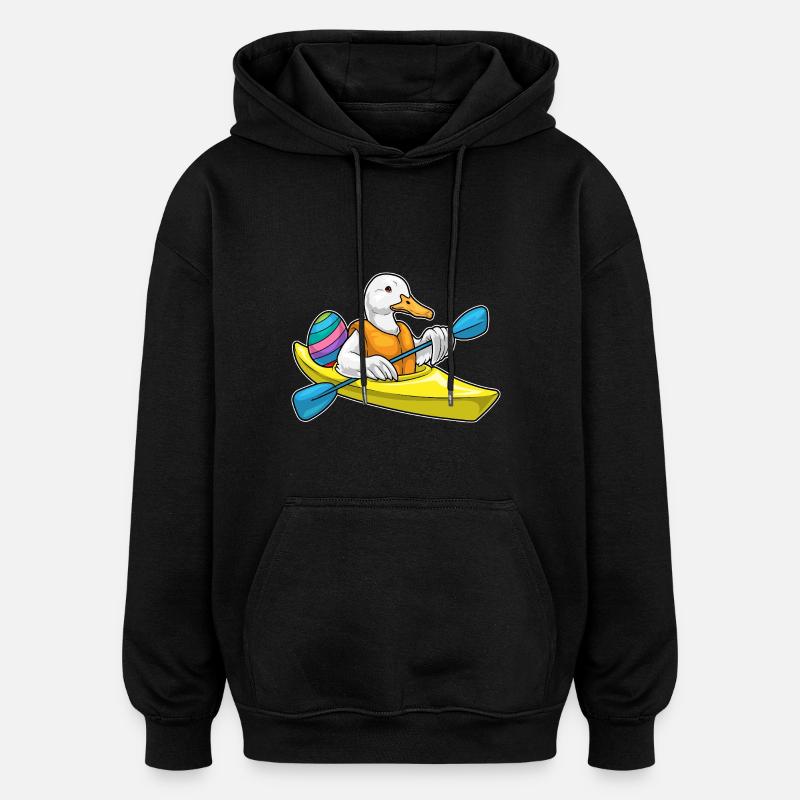 Kayak de Pâques canard - Sweat à capuche oversize unisexe - noir