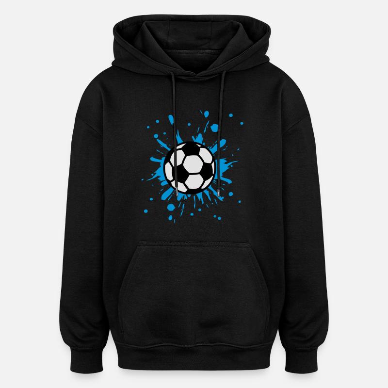 Football, Splash, Soccer, Splatter, - Sweat à capuche oversize unisexe - noir