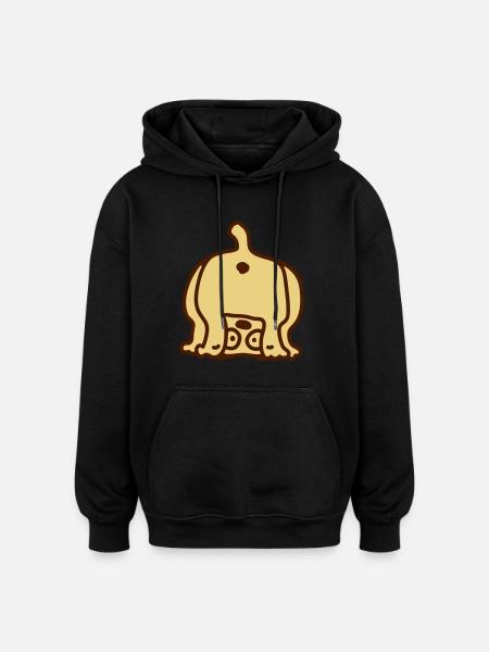 Dog from behind - Oversized Unisex Hoodie - black