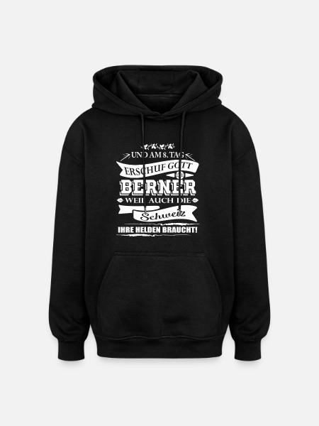 Berner-Schweiz - Oversized Unisex Hoodie - Schwarz