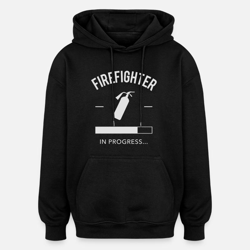 Firefighter in progress - Sweat à capuche oversize unisexe - noir
