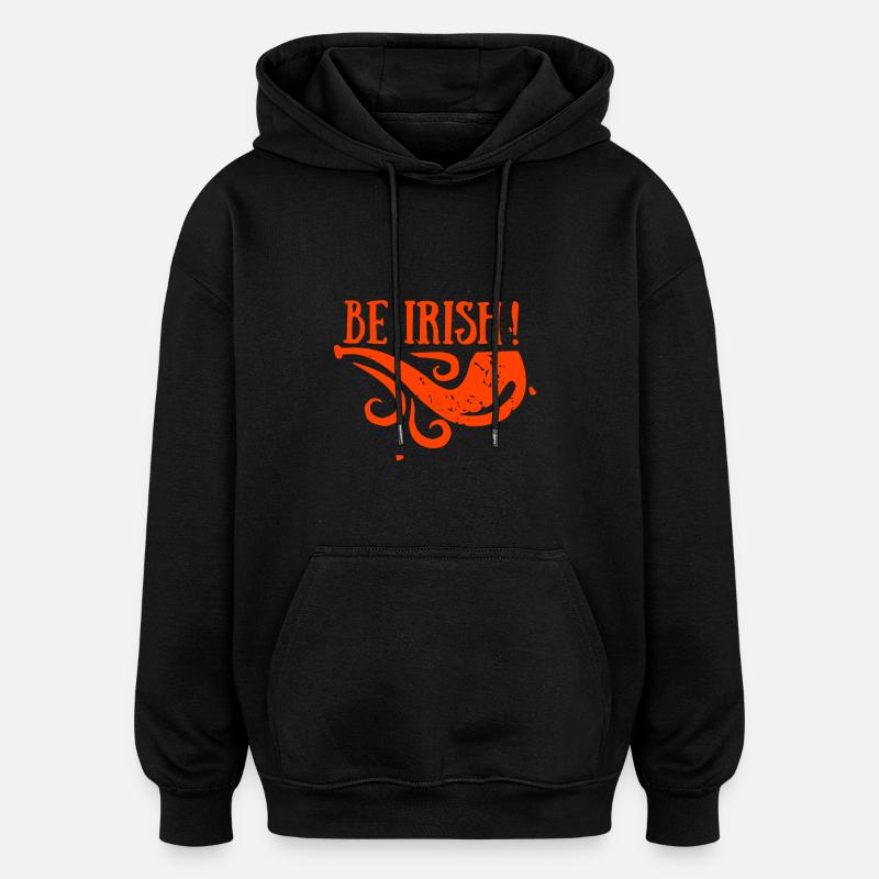 BE IRISH - Sweat à capuche oversize unisexe - noir