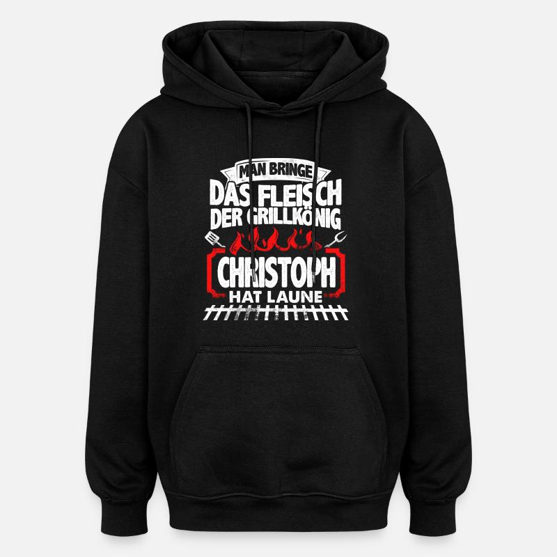 CHRISTOPH - Grill - Oversized Unisex Hoodie - Schwarz