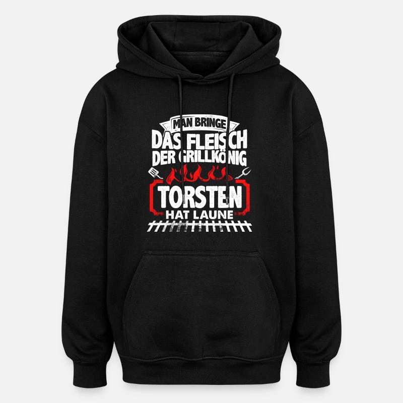 TORSTEN - Grill - Oversized Unisex Hoodie - Schwarz