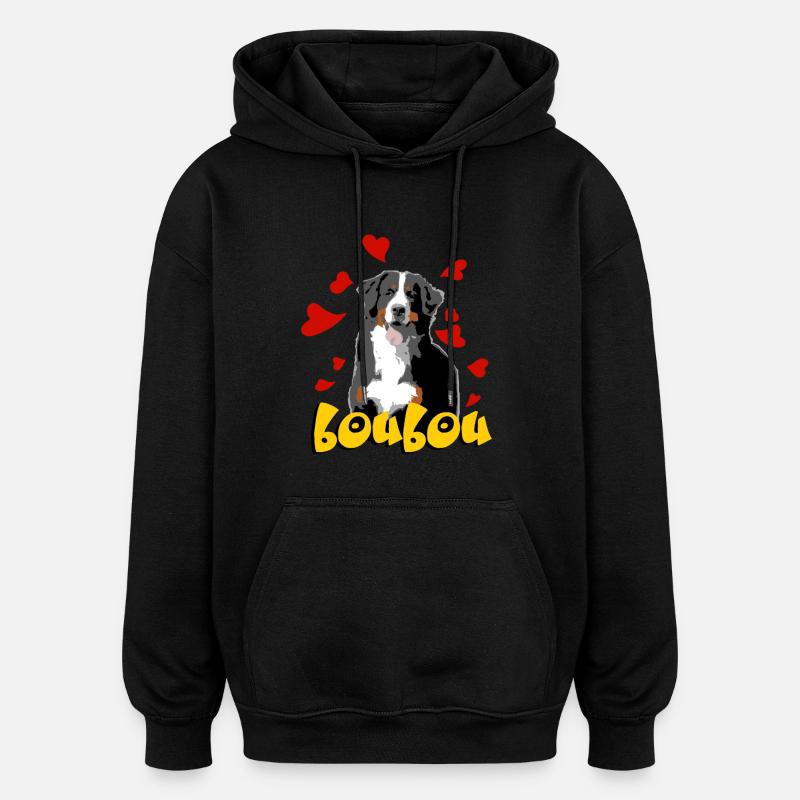 Bouvier bernois - Sweat à capuche oversize unisexe - noir