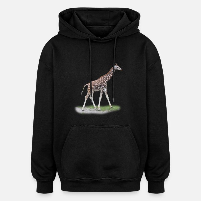 Junge Giraffe - Oversized Unisex Hoodie - Schwarz