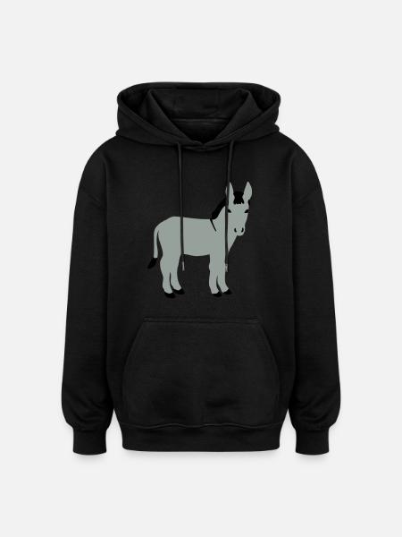 Âne - Sweat à capuche oversize unisexe - noir