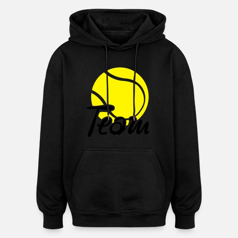 tennis_team - Sweat à capuche oversize unisexe - noir