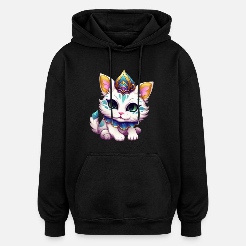Mardi Gras Katze Karneval Comic - Oversized Unisex Hoodie - Schwarz