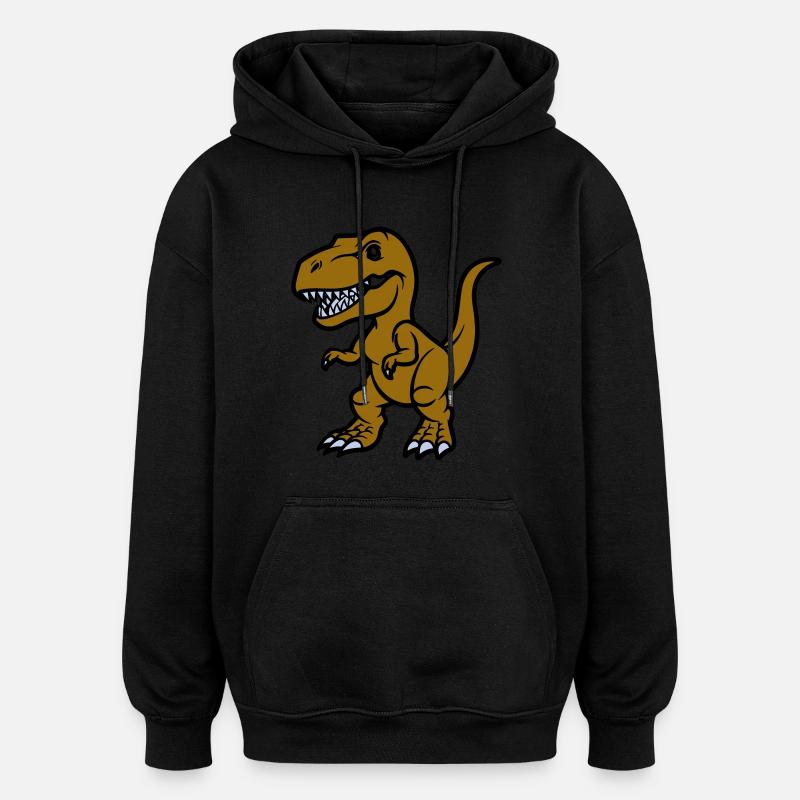 Bande dessinée T Rex - Sweat à capuche oversize unisexe - noir