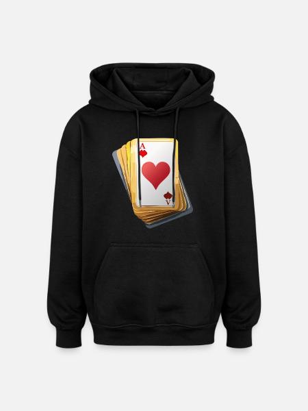 CARDS - Oversized Unisex Hoodie - Schwarz