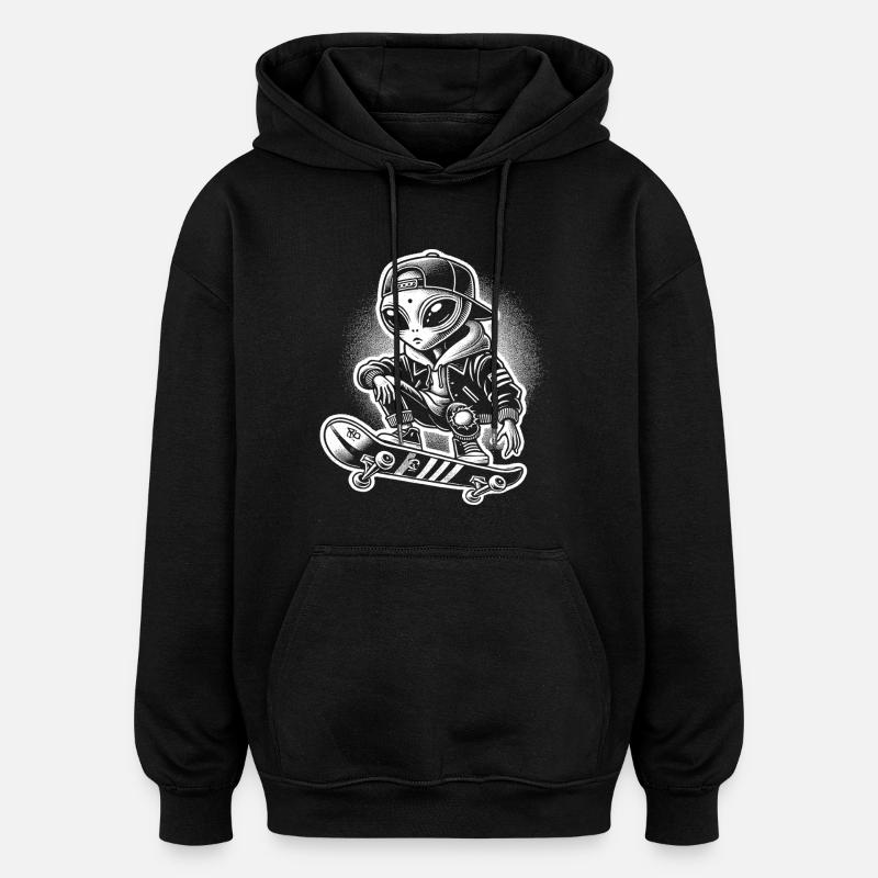 Skateboard - Sweat à capuche oversize unisexe - noir