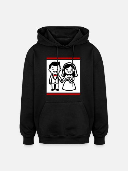 Married couple wedding - Oversized Unisex Hoodie - black