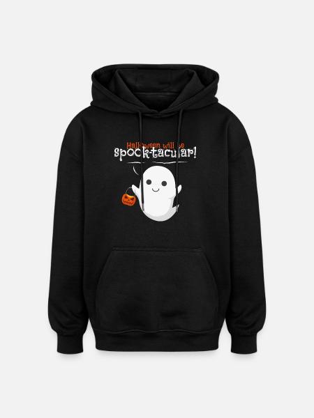 halloween ghost - Oversized Unisex Hoodie - black