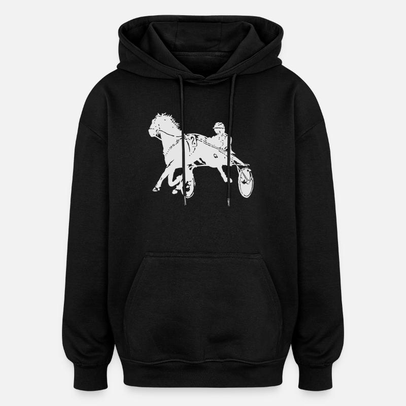 Courses de chevaux de trot - Sweat à capuche oversize unisexe - noir