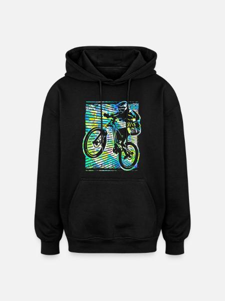 VTT - VTT - Vélo - VTT - Sweat à capuche oversize unisexe - noir